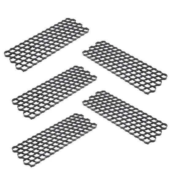 Fielect 5 piezas espaciadoras de celdas de 6 x 15 pulgadas 18650 soporte de plástico para batería de bricolaje, 18,5 mm de diámetro del agujero