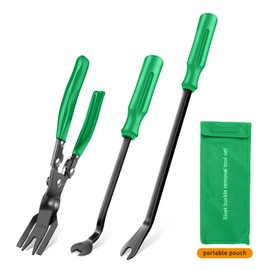 GOOACC Auto Trim Removal Tool Set 3Pcs No Scratch Pry Tool Kit with Storage Bag for Car Body Clips Door Panel Car Clips Dashboard Repair Green