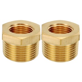 PATIKIL Brass Hex Bushing, 5Pcs 3/8" NPT Female x 3/4" NPT Male Thread Brass Pipe Fittings Reducer Tubing Adapter Connector Hose Reducing for Water, Air, Oil, Gas Line