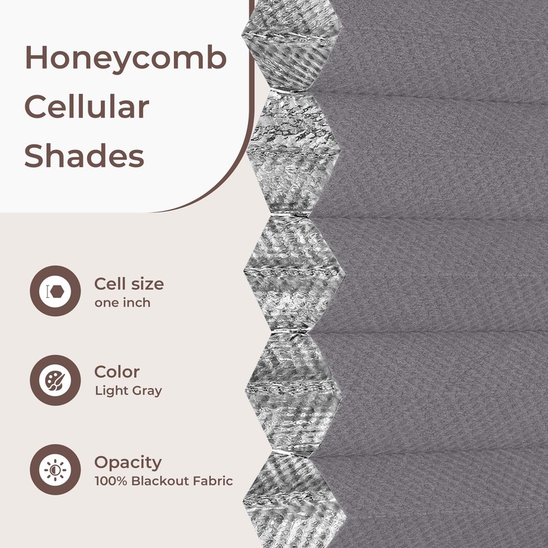 Allesin Zen No Drill Blinds for Windows Blackout Cordless Cellular