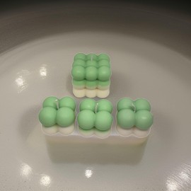 Scented Candles, Ideal Gifts for Birthdays, Weddings, Anniversaries, Home Decor, Cute Bubble Designs (4PCS) One Big and 3 Small Bubble Candles (Green & White) PearlBytes Accessories