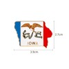 Iowa State Shaped Map Lapel Metal Pin Enamel Brooch Keepsake