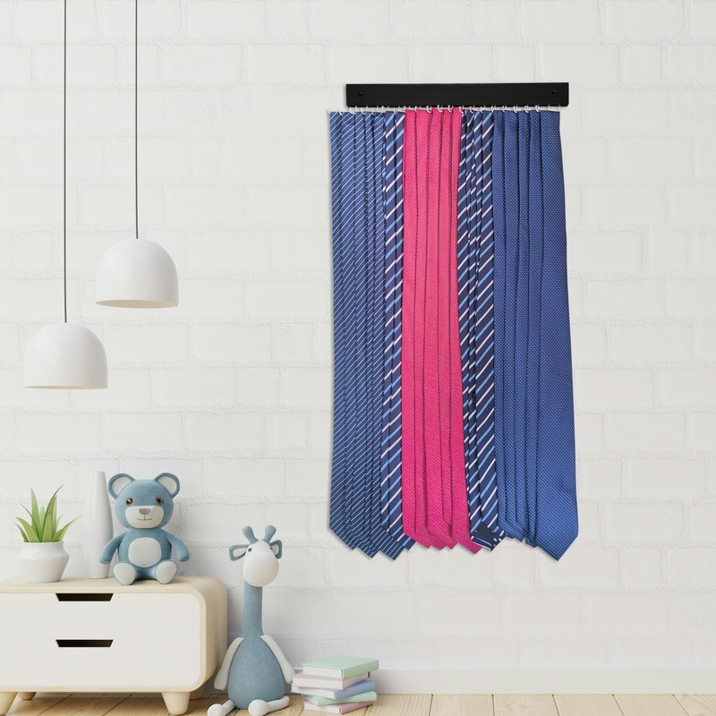CENZICOM Tie Rack Wall Mounted, 360°Rotating Tie Hanger Belt Organizer