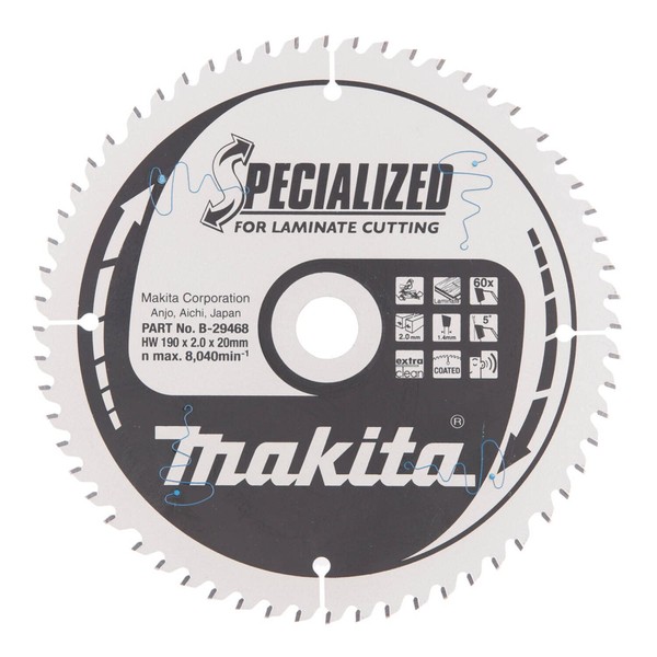 Makita B-33847 Specialized Blade for Laminate and Wood Cutting 190x20x60T