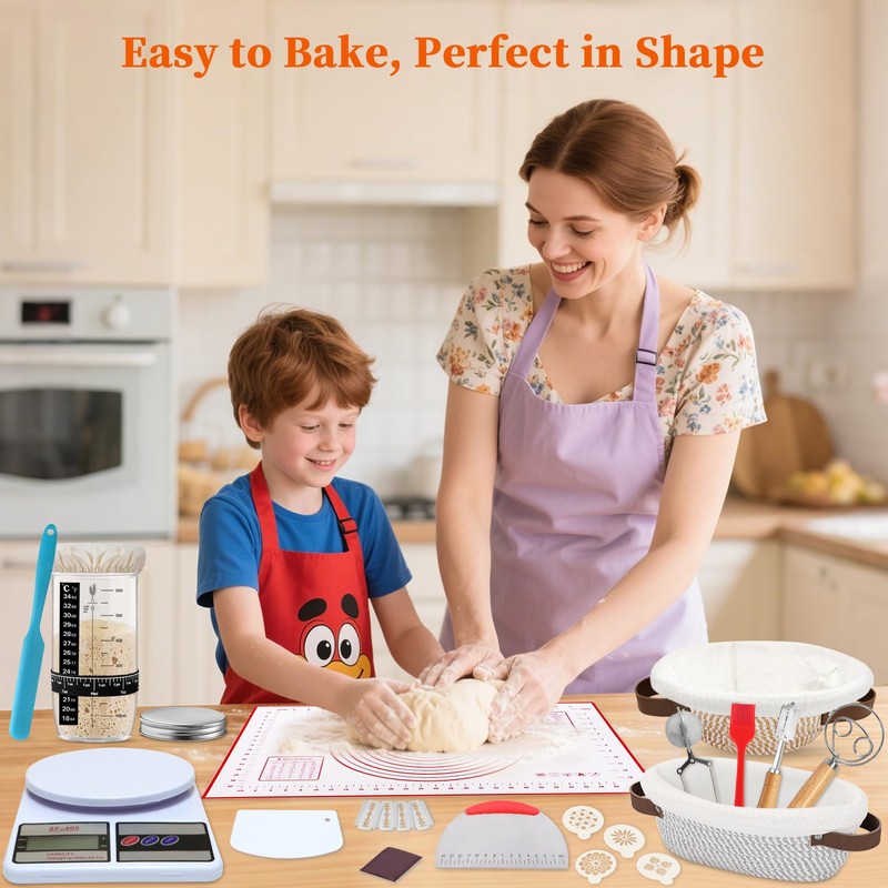 Aliggbent 38Pcs Sourdough Bread Baking Supplies – 11'' Oval &