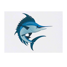 'Blue Marlin' Temporary Tattoo - Water Resistant, Skin-Safe, Non-Toxic Transfer (TO00084401)