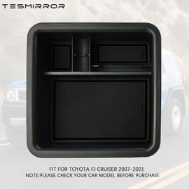 Tesmirror for Toyota FJ Cruiser Storage Organizer Center Console Organizer for Toyota FJ Cruiser Accessories 2017 2018 2019 2020 2021, Black