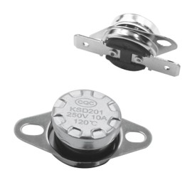 HOLEPU KSD201 120-0 Microwave Thermostat Thermal Fuse for GE, Normally Closed Temperature Control Switch for Microwave Oven
