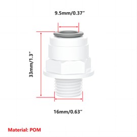 Qrity 1 x Quick Connector for Water Filter, 3/8 Inch Female/Male Thread to 3/8 Inch Quick Connector, Pipe Fittings for Water Filter, Reverse Osmosis