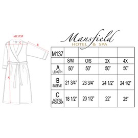 Mansfield, Unisex Spa Microfiber Shimmer Lined Shawl Collar Robe, Charcoal, 4X