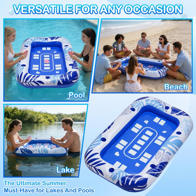 56IN Oversize Floating Card Game Table for Pool with Waterproof