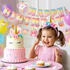 EASY JOY Unicorn Happy Birthday Banner 3 PCS Rainbow Unicorn