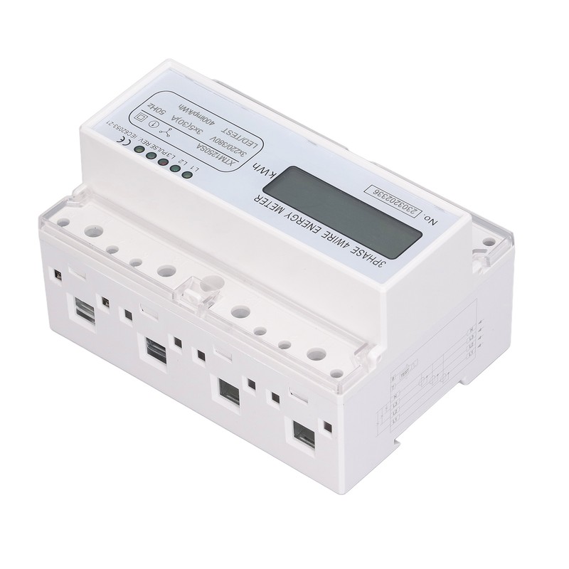 7 Digit LCD Electric Energy Meter 35mm DIN Rail Mounting