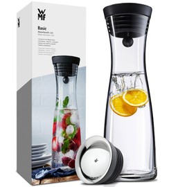 WMF Basic Water Decanter 1L Height 29 cm Close-Up Stopper Glass Cromargan® Stainless Steel,Silver
