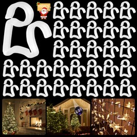 Gutter Hooks for Fairy Lights, Pack of 100 Fairy Lights Attachment, Fairy Lights Holder, Gutter Hooks, Weatherproof Plastic Gutter Clip for Christmas Decoration, Hanging Outdoor Lights