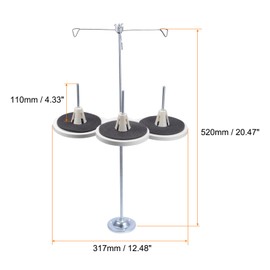 HARFINGTON Triple Cone Spool Stand Universal Iron 3 Thread Stand for Sewing and Embroidery Machines
