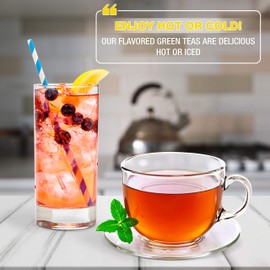 Brew La La Organic Green Tea - Natural Ginger Lemon Flavor - 50 Tea Bag Tin - Low Caffeine - USDA Certified Organic