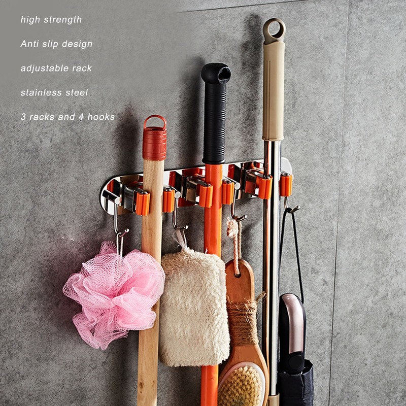 Broom Holder Wall Mount Stainless Steel Broom Wall Mount with