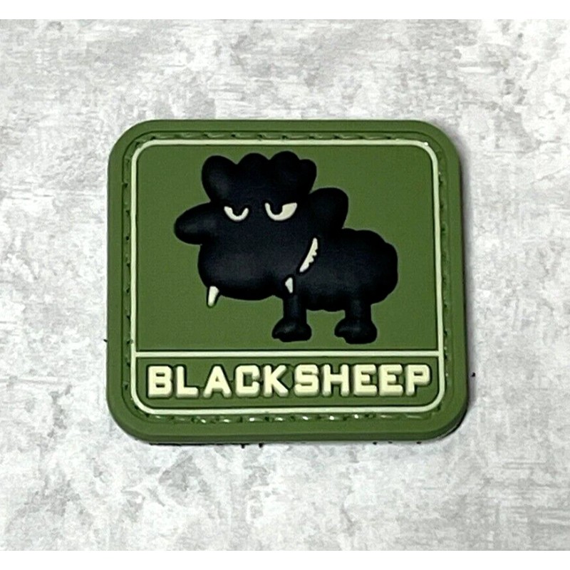 Unbranded Black Sheep 3D Tactical Morale PVC Patch, Blacksheep Rubber