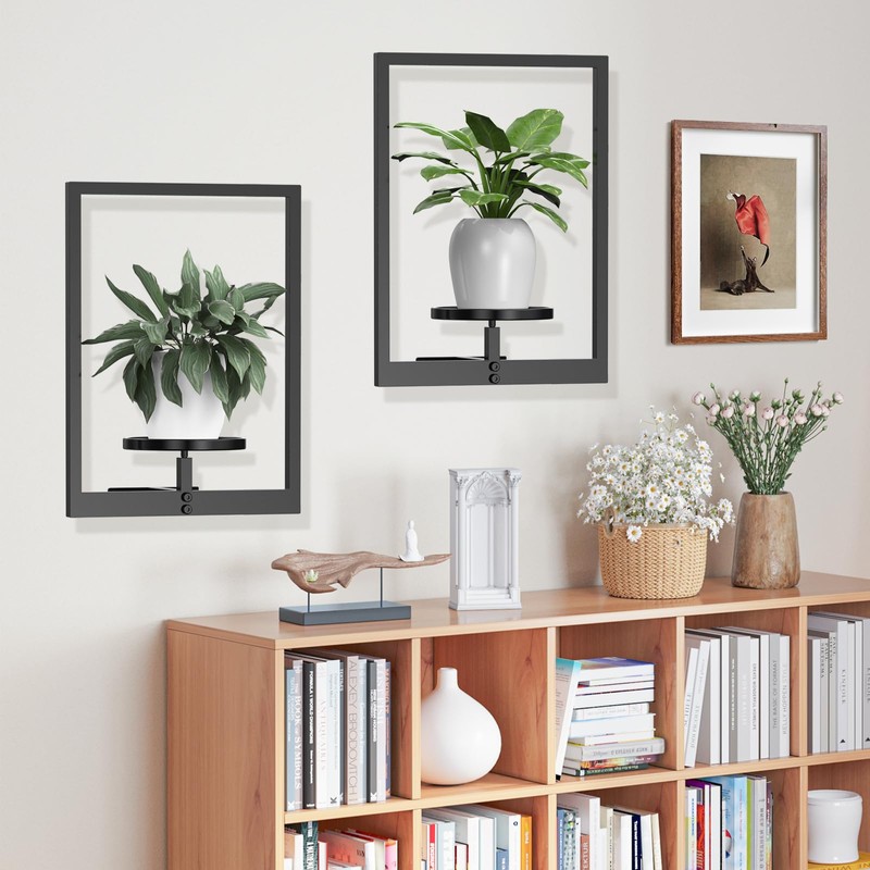 Xtsuen Picture Frame Wall Plant Holder, Plant Stand Indoor Metal