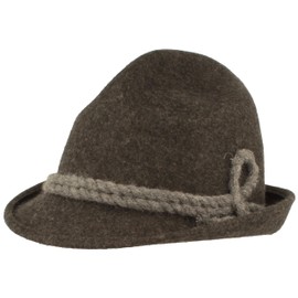 Breiter Original Men's Traditional Hat, Felt Hat, Hiking Hat, Pointed Head, 100% Wool, Narrow Brim & Wool Cord, Three Colours, charcoal