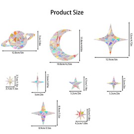 Pack of 36 Prism Window Stickers, Sun Catcher Rainbow Foil Window, Window Stickers, Birds Anti-Collision, Window Film Rainbow for Home, Office, Classroom Decoration