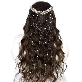 Bridal Pearl Hair Comb, Tassel Bridal Headpiece, Decorative Headpiece for Women Girls Bride Travel Photography, Wedding Headwear