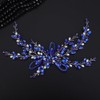Teyglen Bride Crystal Wedding Hair Vine Blue Rhinestone Hair Piece