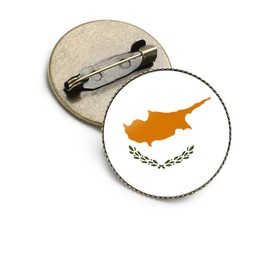 Cuiopbio - Llavero con bandera de Portugal de metal chapado en cromo y broche de aleación y otros países, Cyprus, Talla única
