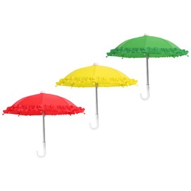 TOYANDONA 3 Pieces Mini Umbrella Toy Mini Rainy Umbrella Model Polyester Silk Dollhouse Miniature Umbrella Dollhouse Toy Photo Props Random Color 28 cm