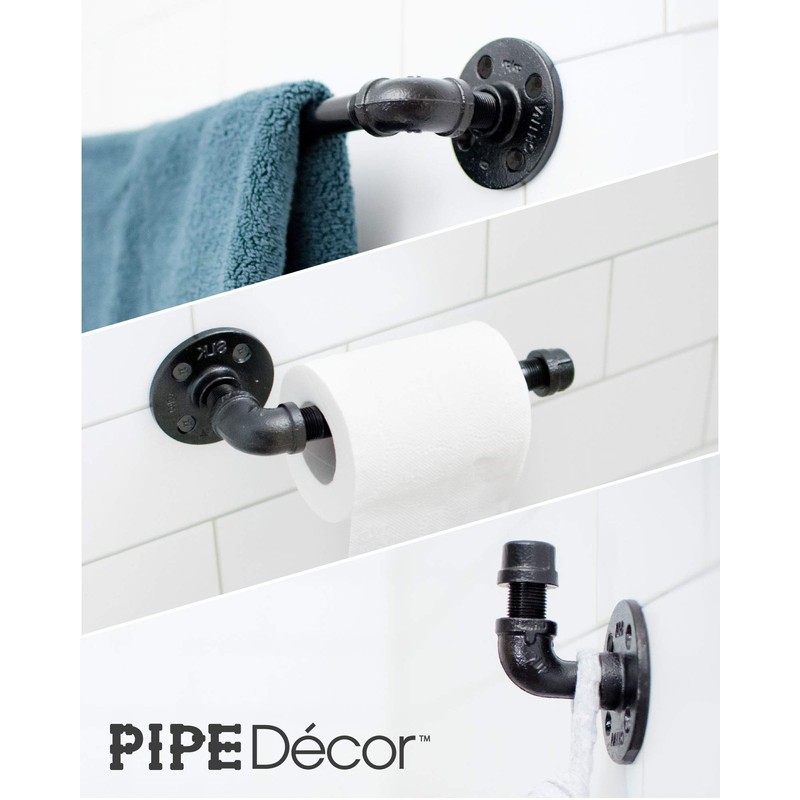 Industrial Pipe Bathroom Hardware Fixture Set by Pipe Decor 3