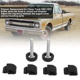 Hood Stoßfänger Set Kissen Kühlerhaube HALL STOP für LKW 1967-1972 mit Schwarzem Gummi-Metall-Ersatz