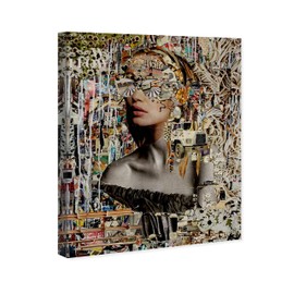 The Oliver Gal Artist Co. Fashion and Glam Wall Art Canvas Prints 'Katy Hirschfeld-Flower Modern' Home Décor, 30" x 36", Brown, Gray