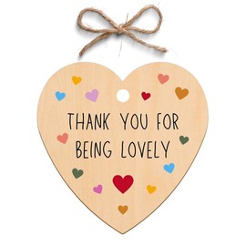 Second Ave Thank You For Being Lovely Wooden Hanging Friendship Heart Gift Plaque