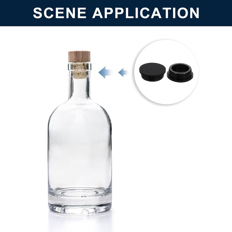 sourcing map 2 Pcs Black Plug Holes, Waterproof Rubber Button