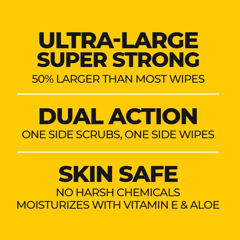 Grime Boss Heavy Duty Hand Cleaning Wipes, White 60 Count