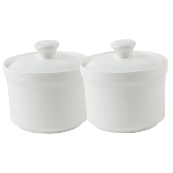 Angoily 2pcs Ceramic Stew Pot French Onion Soup Bowls Pasta Containers Ceramic Soup Bowls Ceramic Steam Bowl Dolsot Soup Pot with Lid Bowl with Lid White Small Ceramic Steamed Egg Ceramics