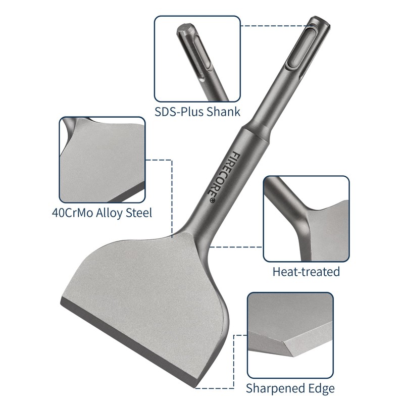 Firecore SDS Plus Chisel 3 Inch Wide by 6.5 Inch