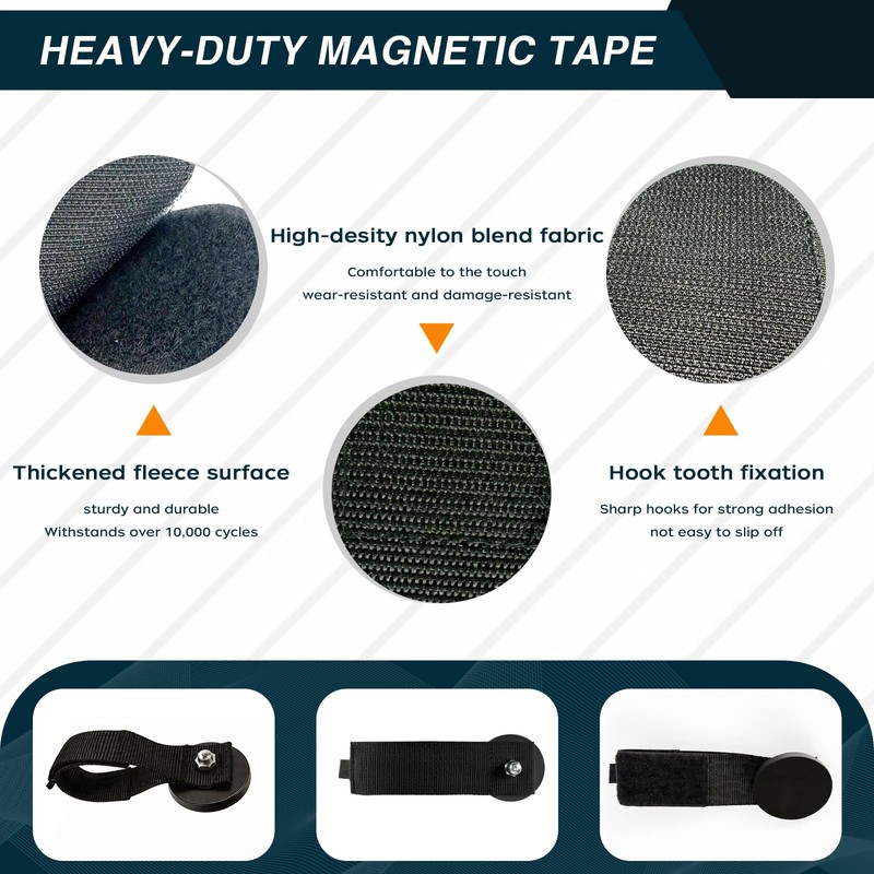 Zihvfzu 2 Pack Magnetic Hook Straps, 2.59" Cable Management Wrap,