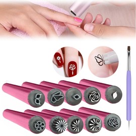 10PCS Nail Art Stamp Pens,Nail Art Pen Set,Nail Graffiti Nail Art Dotting Tools,DIY Versatile Nail Stamping Pen Kit with Different Patterns,Easy to Use Nail Stamper Art