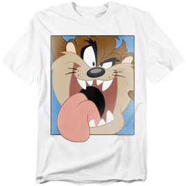 Popfunk Looney Tunes Taz Closeup Unisex Adult T-Shirt (Medium) White