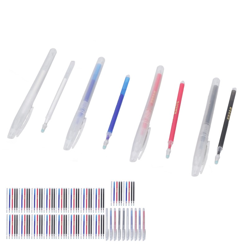 100Pcs Heat Erase Pens Erasable Smoother Writing Various Colors Fabric