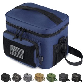 DBTAC Tactical Lunch Bag for Men Women, 12 Cans Insulated Lunch Box for Adult | 9L Leakproof Lunch Cooler Tote for Work Office Outdoor Travel | Soft Easy To Clean Liner x2, Urban Blue