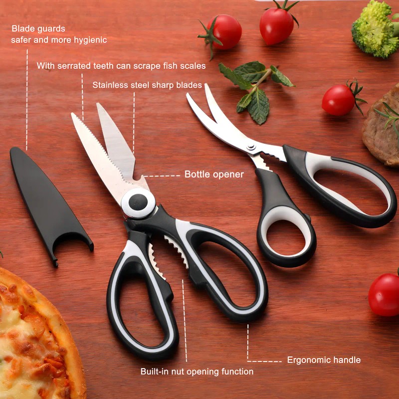 Tijeras De Cocina Eamoil Acero Inoxidable Multiusos Cuchilla Funda