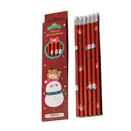 Pack of 6 Christmas Pencils, Christmas Pencils with Eraser, Christmas HB Pencils, Children's Christmas Pencils, Christmas Motif, for Stocking Box Fillers Party Favours