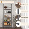 Giantex 5 Tier Modern Wall Mounted Bookshelf Rustic Brown, 71"
