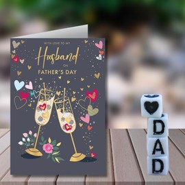 Words 'n' Wishes Father's Day Card for Husband, Sentimental Card for Father's Day, 23.5 x 16.5 cm,