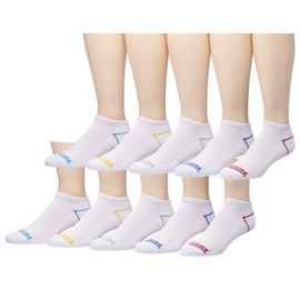 BodyGlove Boys' Socks, Pack of 10 (WHITE w Multi Color Logo, Sock Size: 5-6.5/ Shoe Size: 4-8)