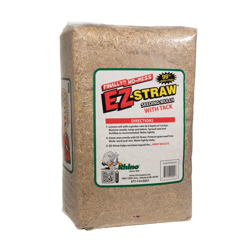 EZ-Straw Seeding Mulch with Tackifier - Biodegradable Processed Straw a