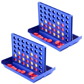 Travel Sized Classic 4 in a Row Game,Mini Size Board Game for Kids, Match Four in a Line, Ideal Travelling Companion for Family Fun, Kids and Adults Will Love This Pocket Sized Game (2 Pack)